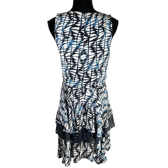 Amour Vert Fern Shibori Print Silk Layer Sleeveless Dress Ali Larter Size Medium - Picture 4 of 10